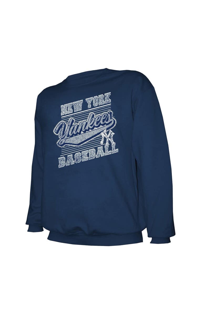 STITCHES Men's Stitches Navy New York Yankees Pullover Sweatshirt, Alternate, color, Navy