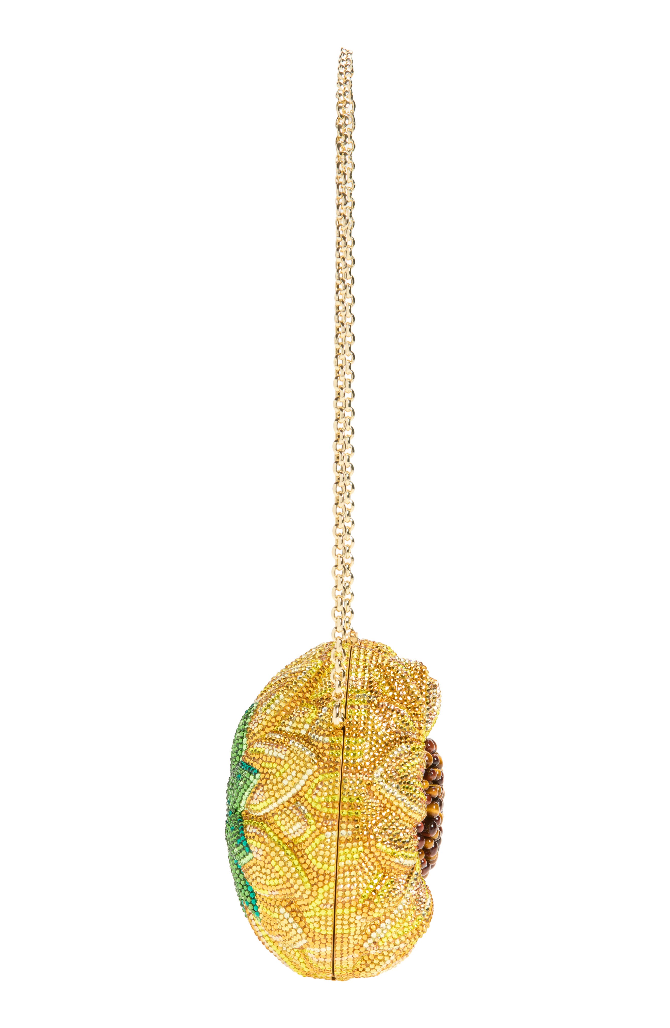 JUDITH LEIBER COUTURE Sunflower Soleil Crystal Minaudière, Alternate, color, Champagne Topaz Multi