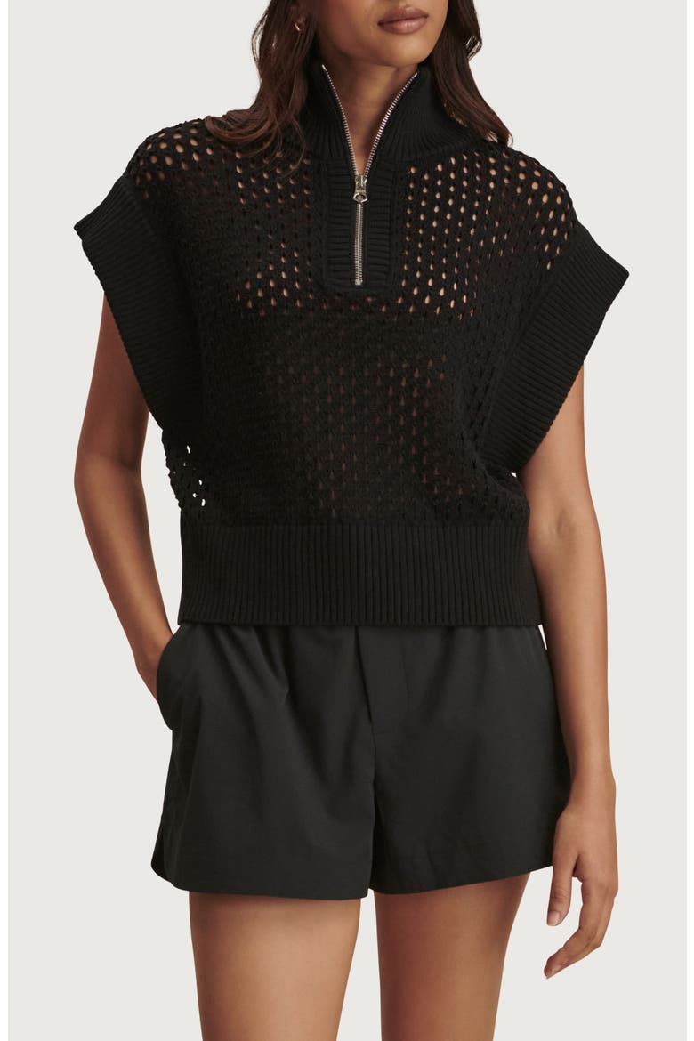 Gaines Half Zip Sweater, Main, color, BLACK