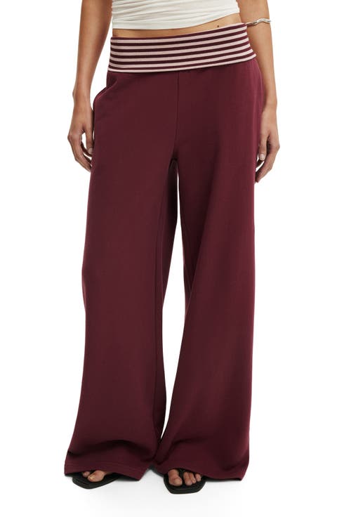 Women's Fold Over Waistband Sweatpant