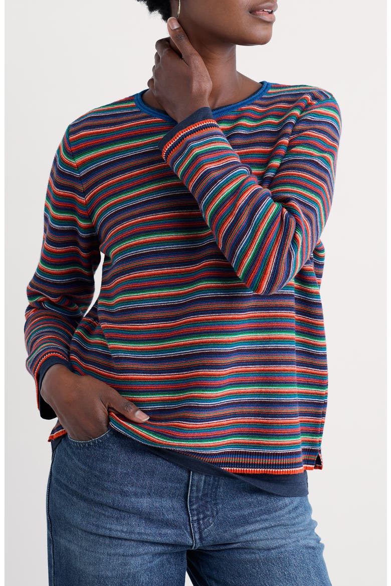 Makers Rib Organic & Recycled Cotton Sweater, Main, color, RIPPLE MARKS SHORE MIX