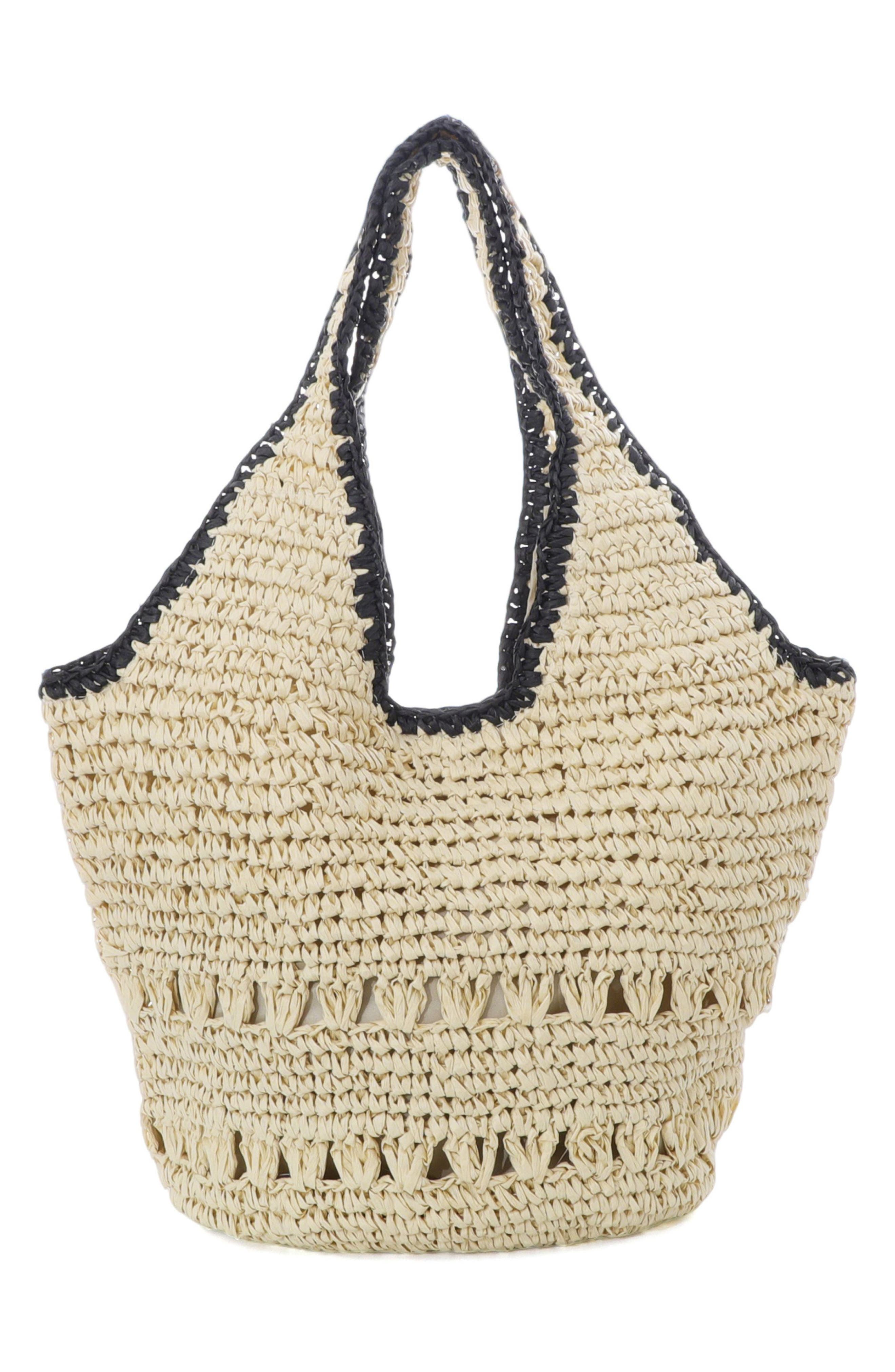 Adornia Oversized Raffia Hobo Shoulder Bag