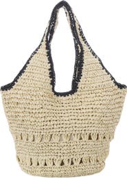 Adornia Oversized Raffia Hobo Shoulder Bag