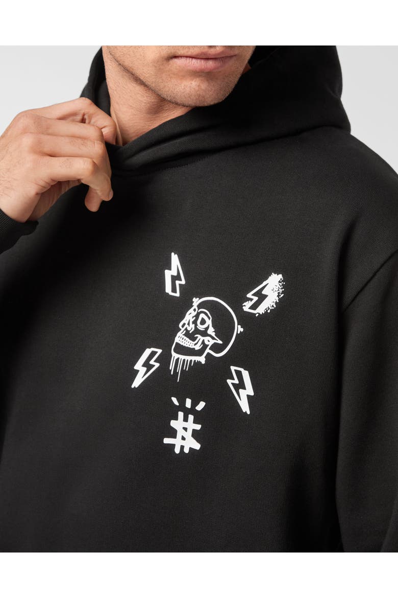 Hoodie Sweatshirt Hexagon Luxury Cotton Men, Alternate, color, black