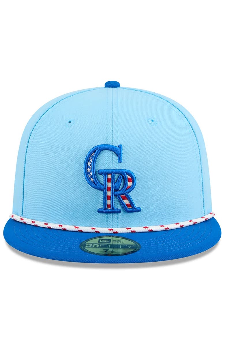 New Era Men's New Era Light Blue/Blue Colorado Rockies 2025 Fourth of July 59FIFTY Fitted Hat, Alternate, color, Light Blue