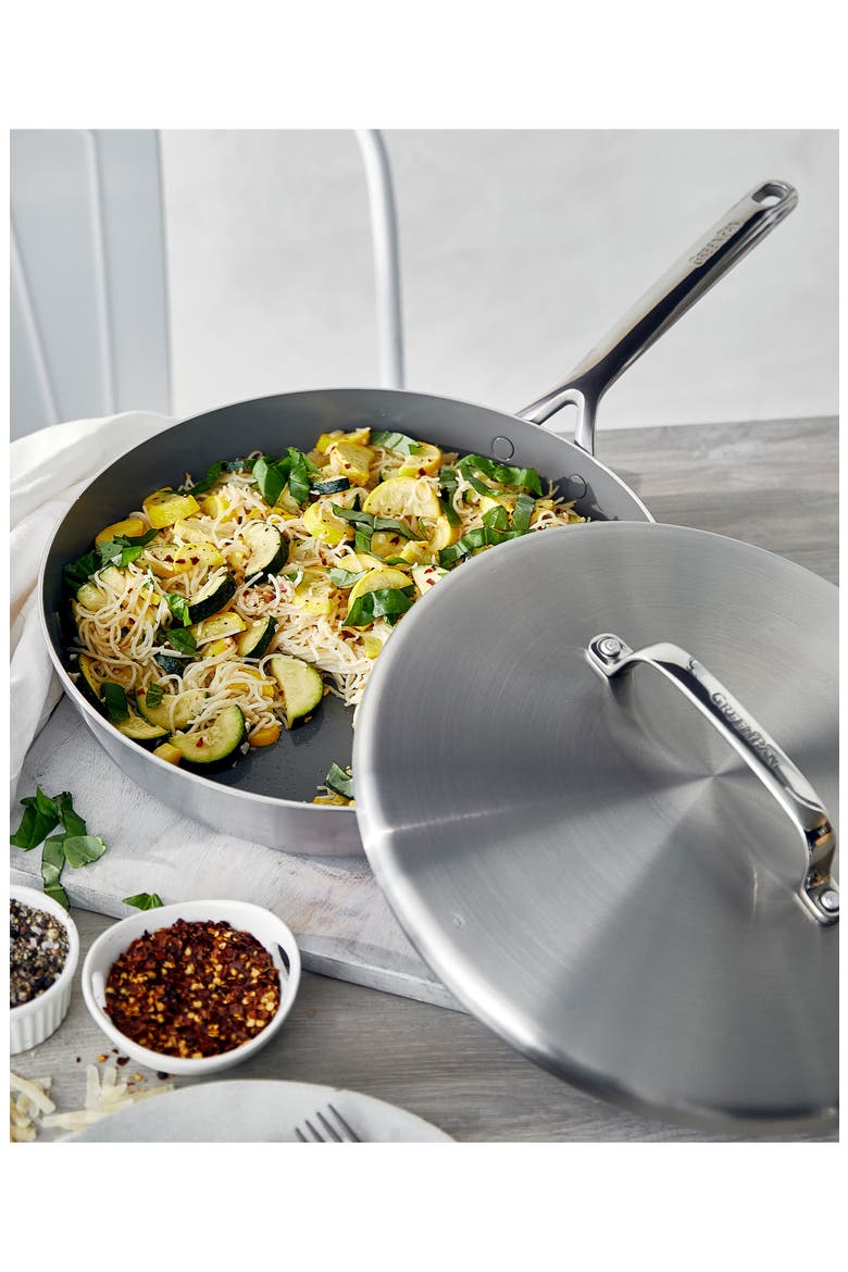 GP5 Stainless Steel 12-Inch Frying Pan & Lid, Alternate, color, STAINLESS STEEL