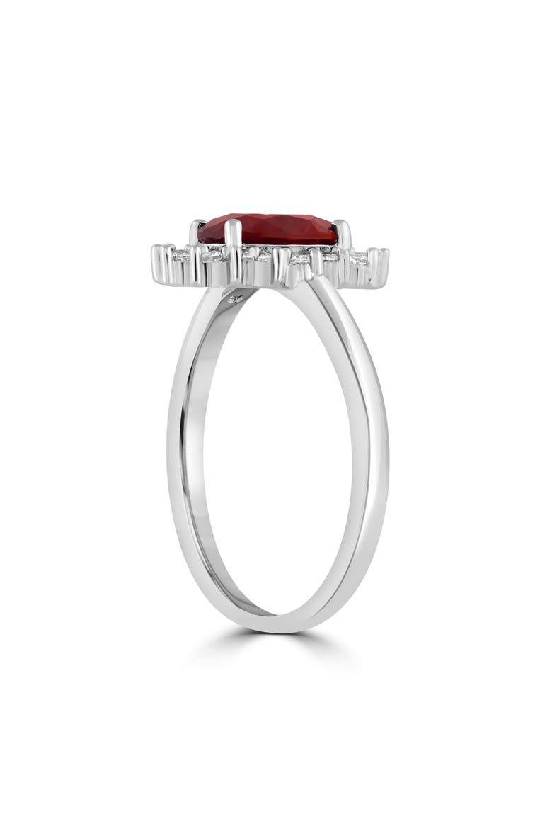 Oval Cubic Zirconia Halo Ring, Alternate, color, RUBY