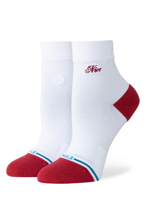 Naughty or Nice Cotton Blend Quarter Socks