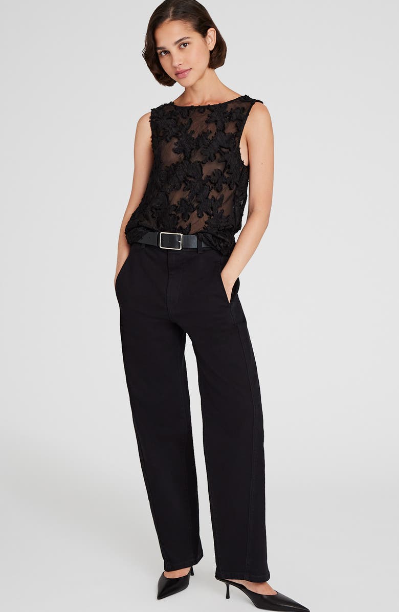 Club Monaco Sheer Jacquard Top, Alternate, color, 
