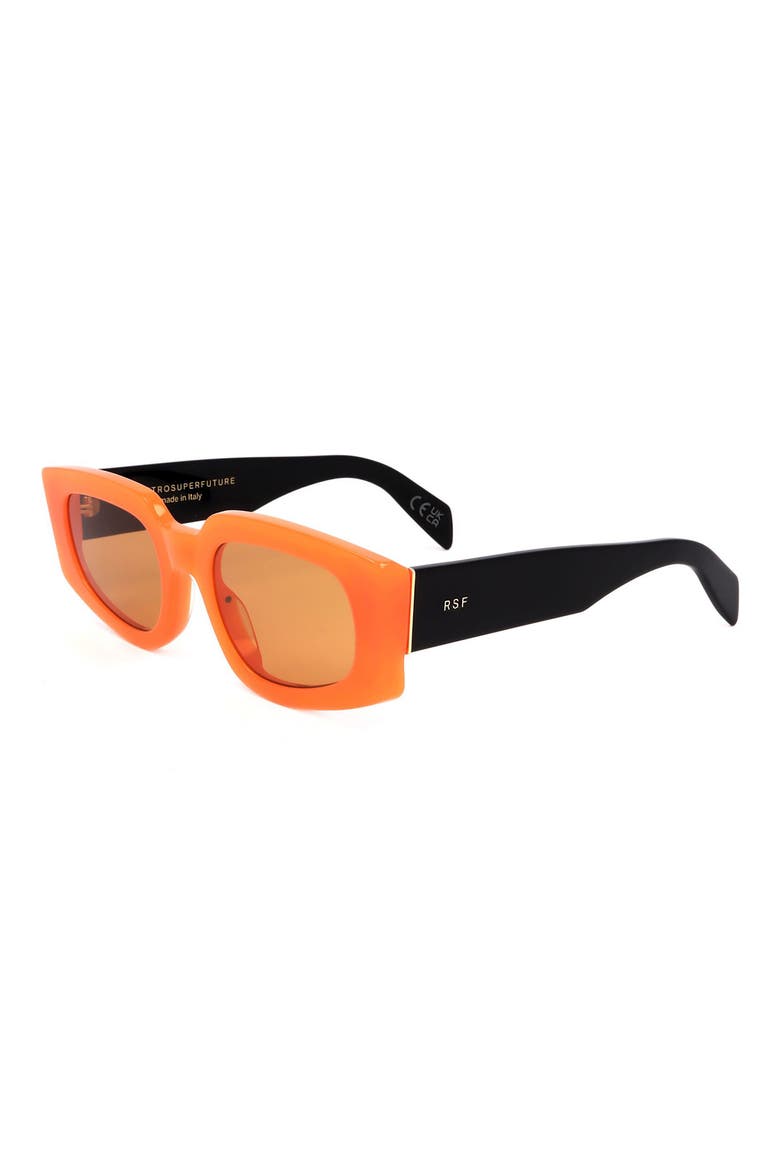 50mm Rectangle Sunglasses, Alternate, color, ORANGE