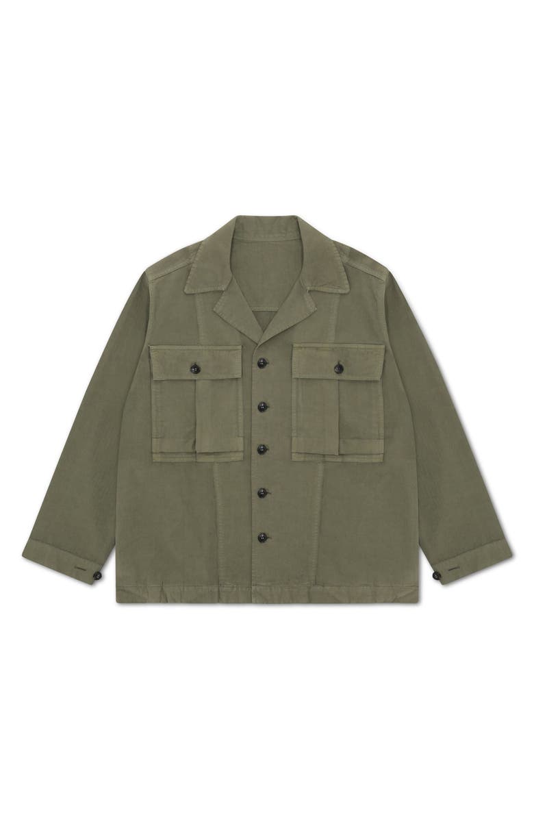 Fortela Solomon Herringbone Overshirt, Main, color, Green