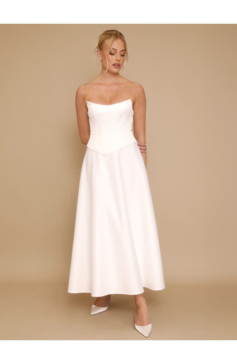 Six Stories Bandeau Satin Corset Dress, Alternate, color, 