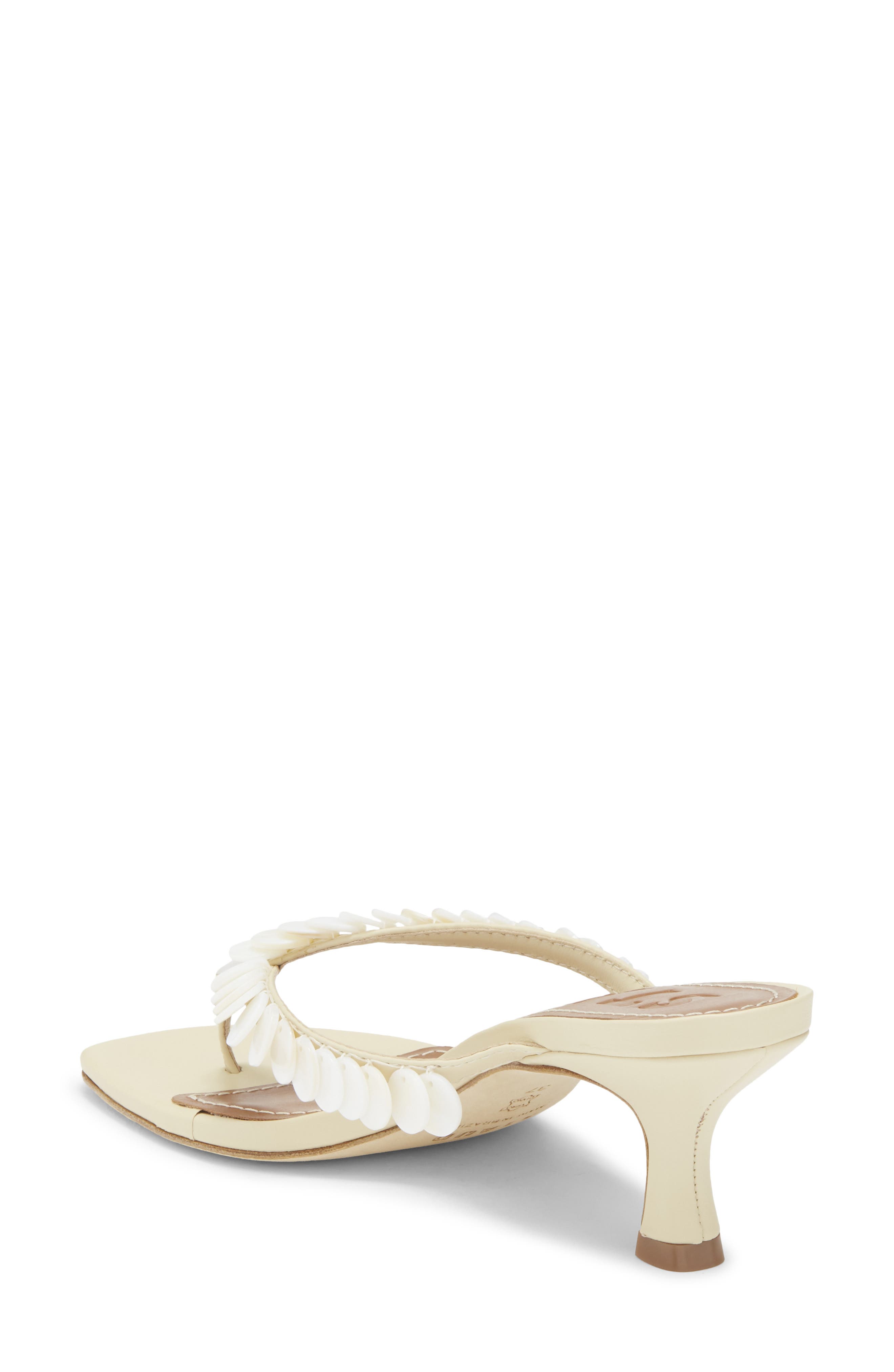 STAUD Freja Embellished Thong Sandal, Alternate, color, Cream