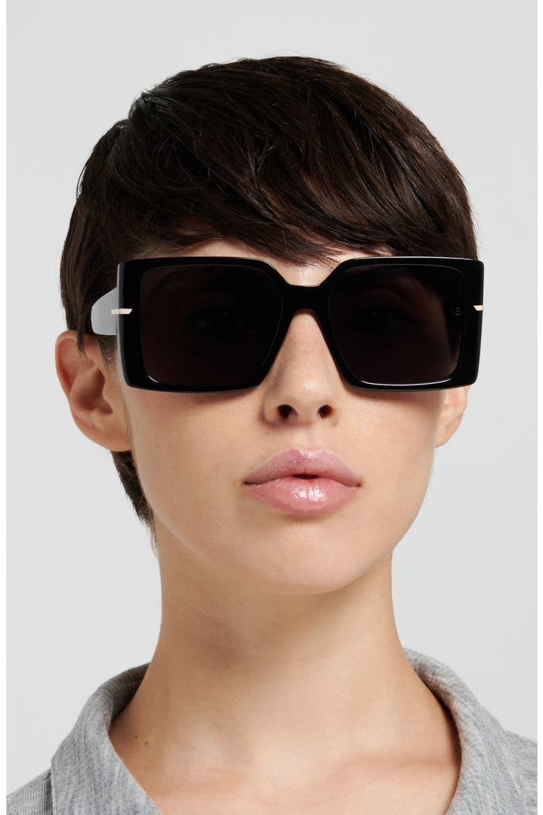 VB 1023/S 57mm Square Sunglasses, Alternate, color, BLACK/ GREY