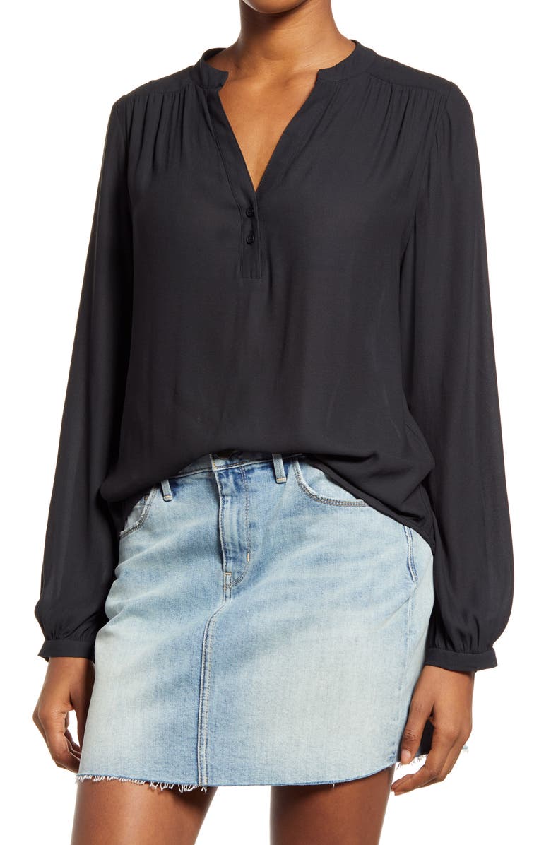 Treasure & Bond Shirred Popover Top, Main, color, 