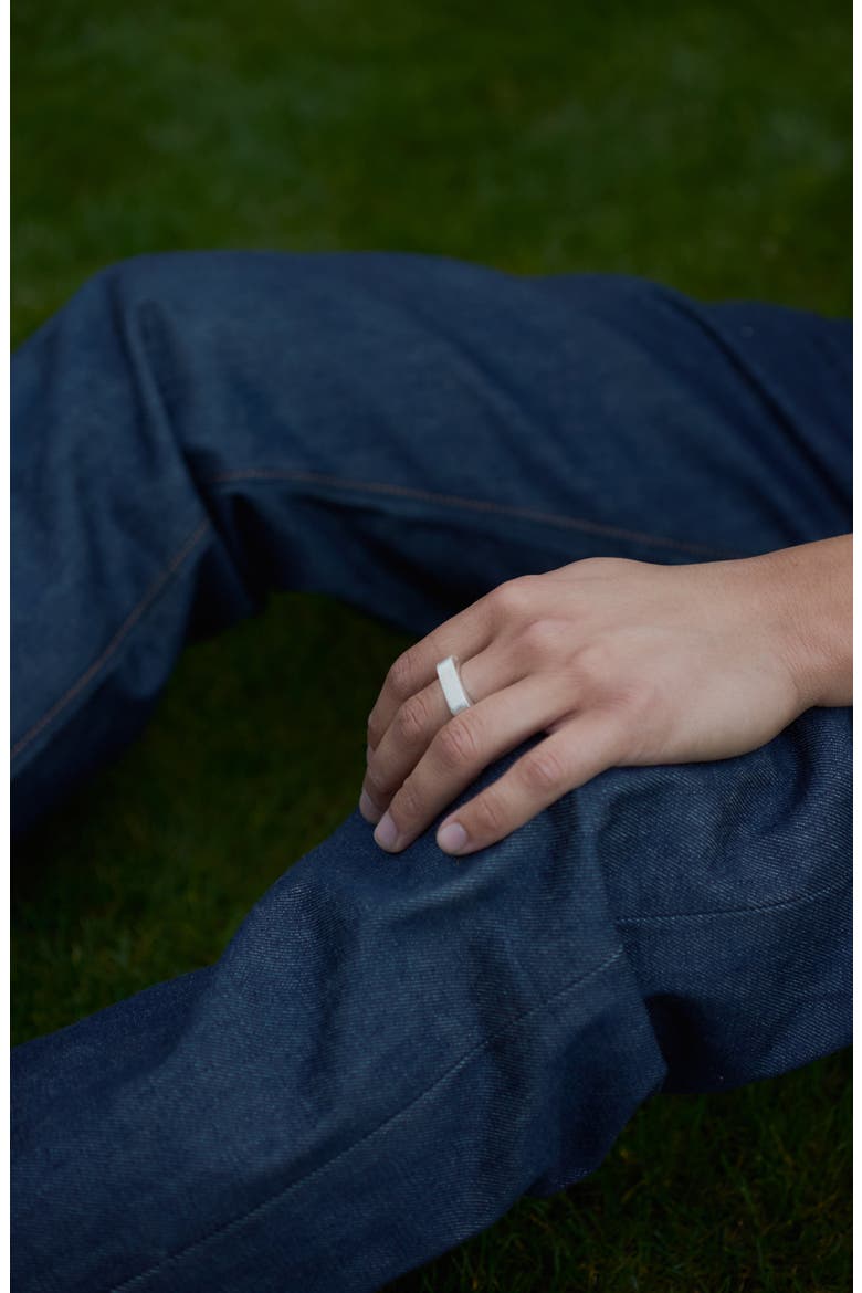 Square Ring in Solid Sterling Silver, Alternate, color, Polished Silver