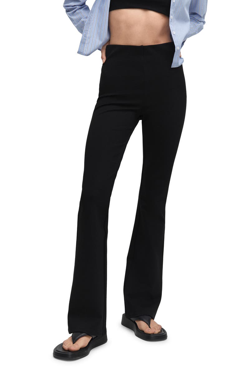 MANGO High Waist Flare Leggings, Main, color, 