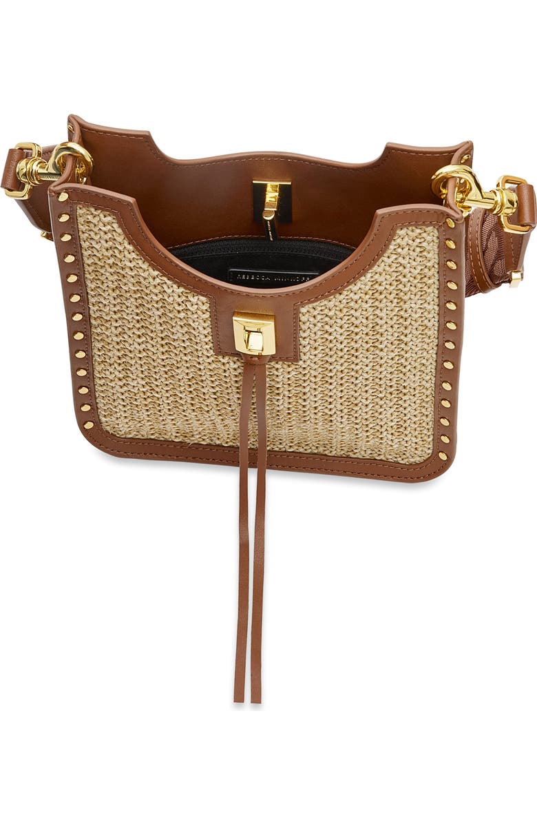 Rebecca Minkoff Mini Darren Feed Crossbody Bag, Alternate, color, Natural/ Cocoa