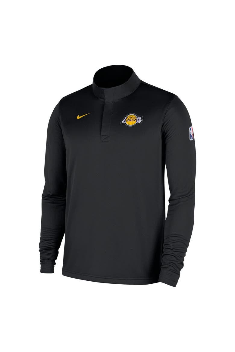 Men's Nike Black Los Angeles Lakers 2025/26 Authentic Coaches Quarter-Zip Dri-Fit Top, Alternate, color, Black