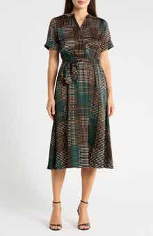 Tie Waist Satin Midi Dress