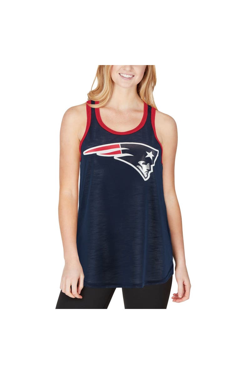G-III 4HER BY CARL BANKS Women's G-III 4Her by Carl Banks Navy New England Patriots Tater Tank Top, Alternate, color,