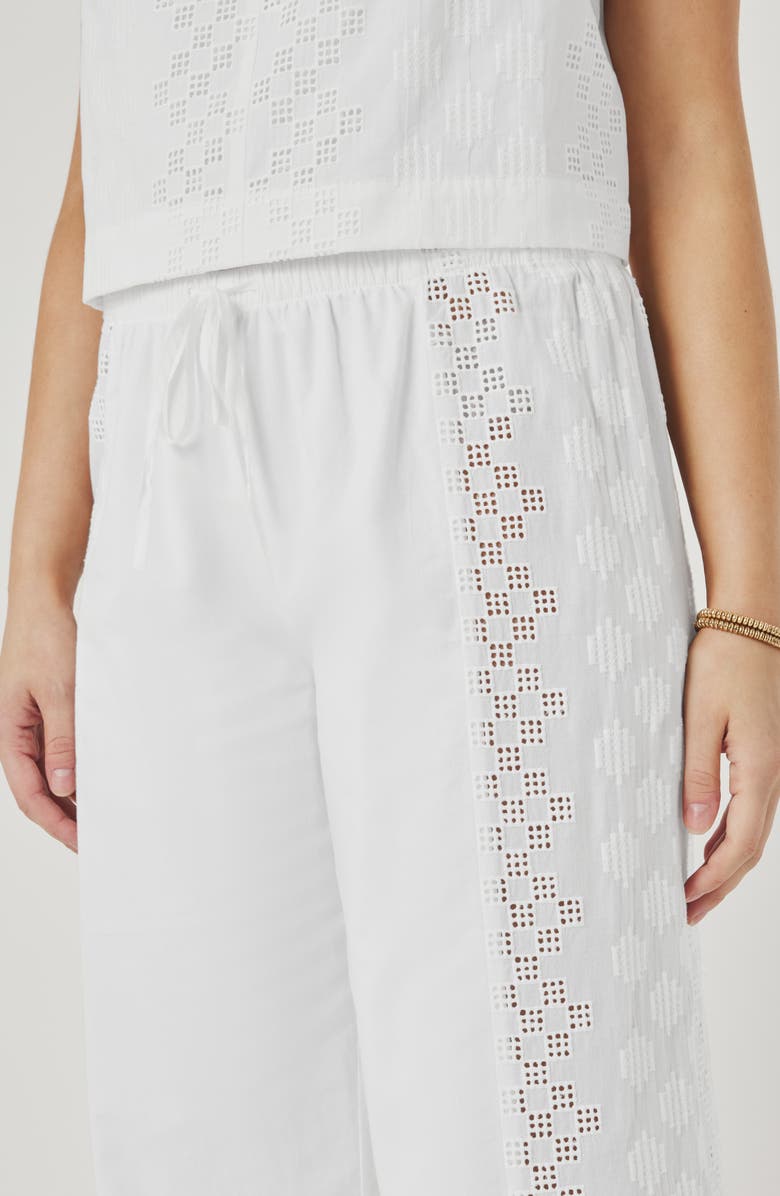 Splendid Kenzie Geo Eyelet Crop Wide Leg Pants, Alternate, color, White