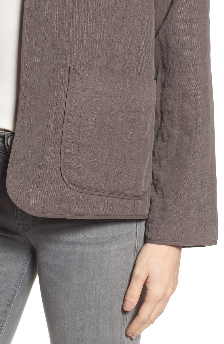 Eileen Fisher High Collar Quilted Jacket, Alternate, color, 