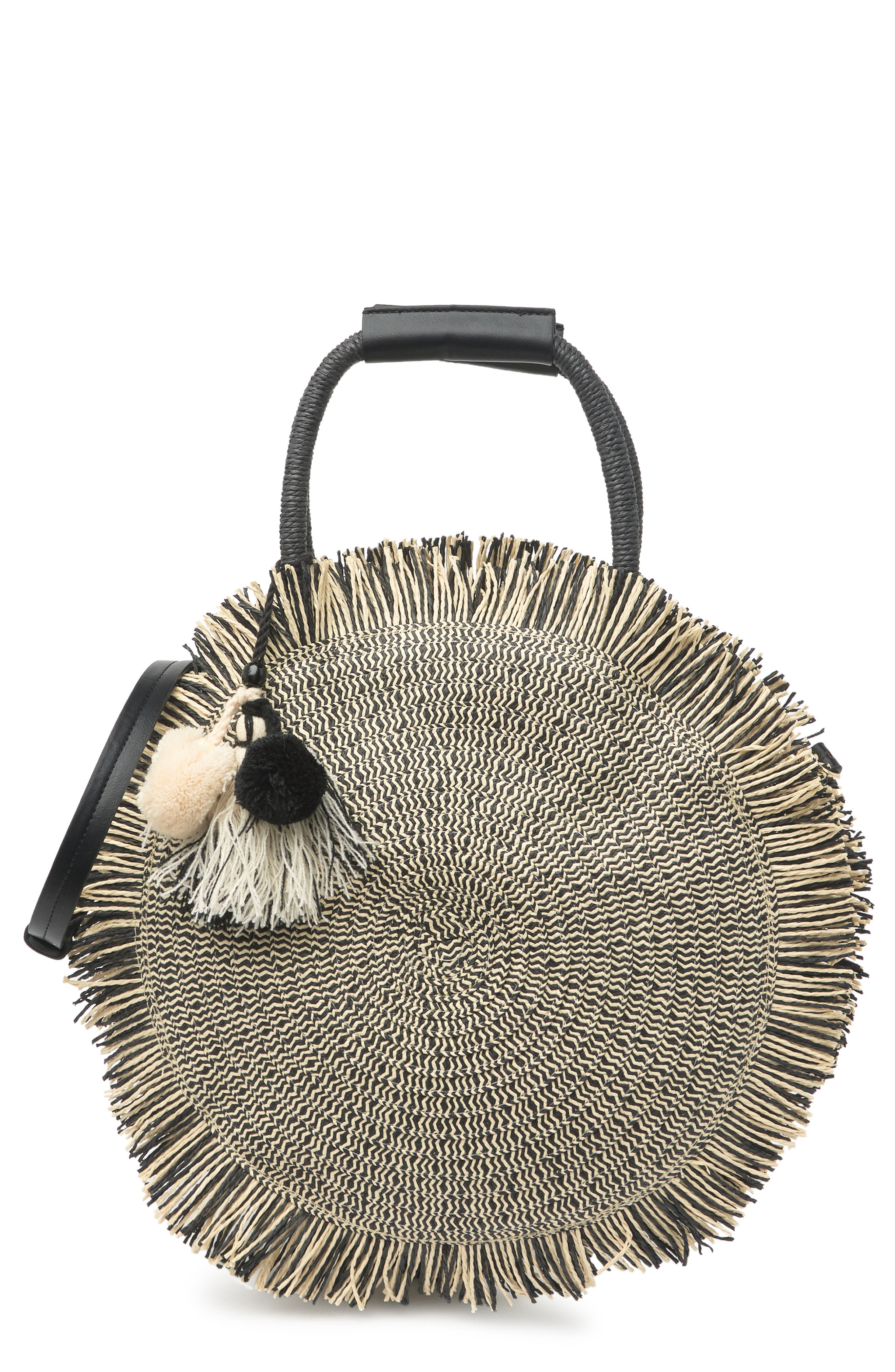 MOST WANTED USA Cricle Straw Shoulder Bag, Main, color, 