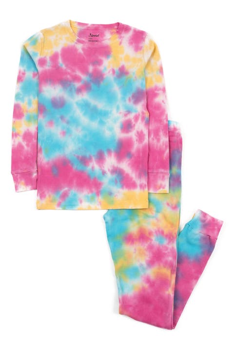 LEVERET Tie Dye 2-Piece Cotton Pajamas