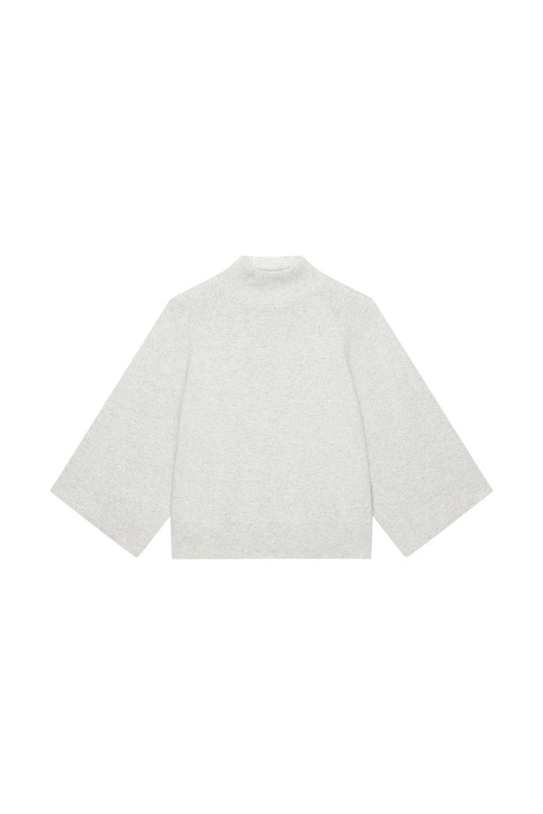 Cotton Blend High Neck Top, Alternate, color, Grey