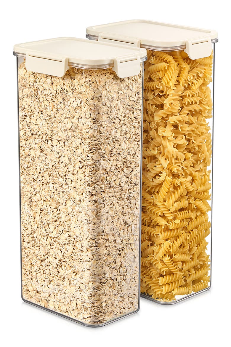 Set of 2 Airtight Food Storage Containers, Alternate, color, NO COLOR