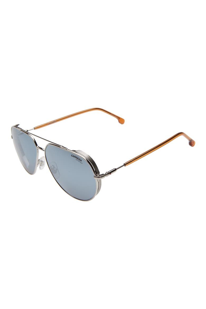 60mm Polarized Aviator Sunglasses, Alternate, color, PALLADIUM