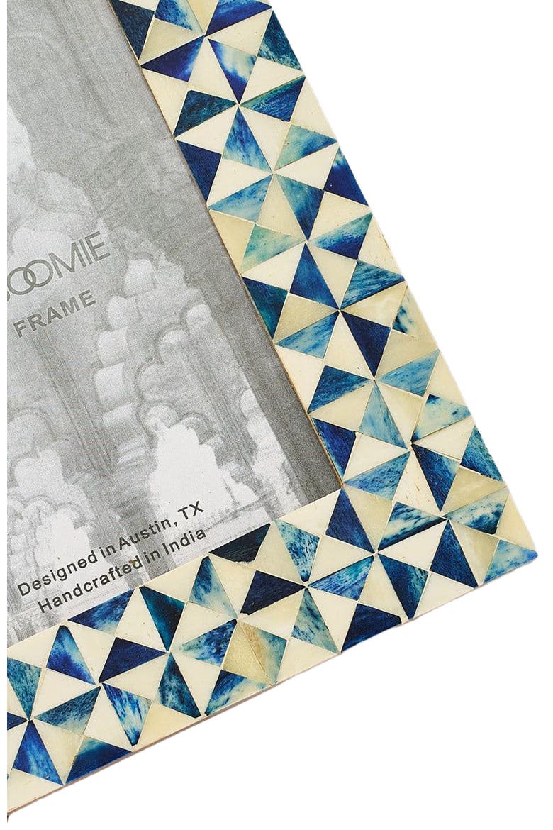 Varuna Cobalt Picture Frame - Fair Trade Carved Bone, Alternate, color, Blue