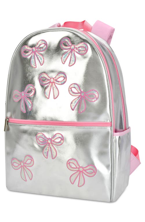 Iscream Kids' Sequin Bows Metallic Faux Leather Backpack