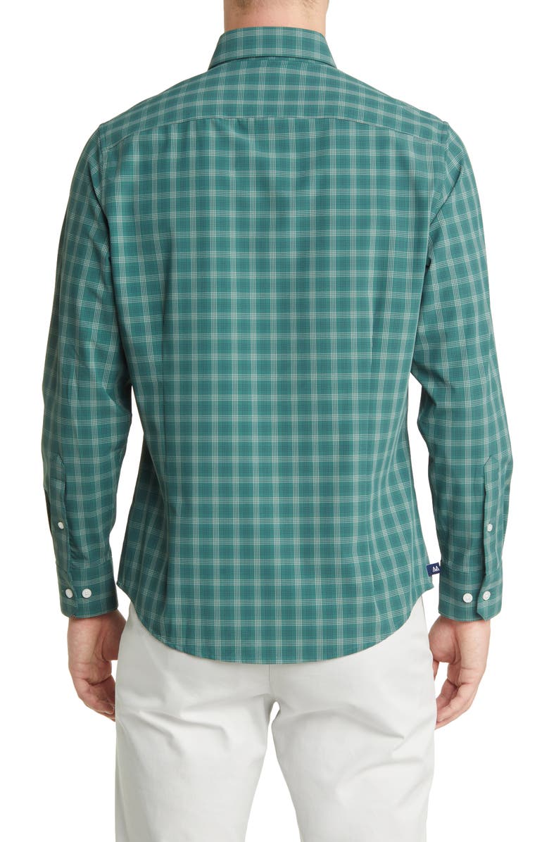 Mizzen+Main Leeward Trim Fit Bistro Green Check Peformance Button-Up Shirt, Alternate, color, 