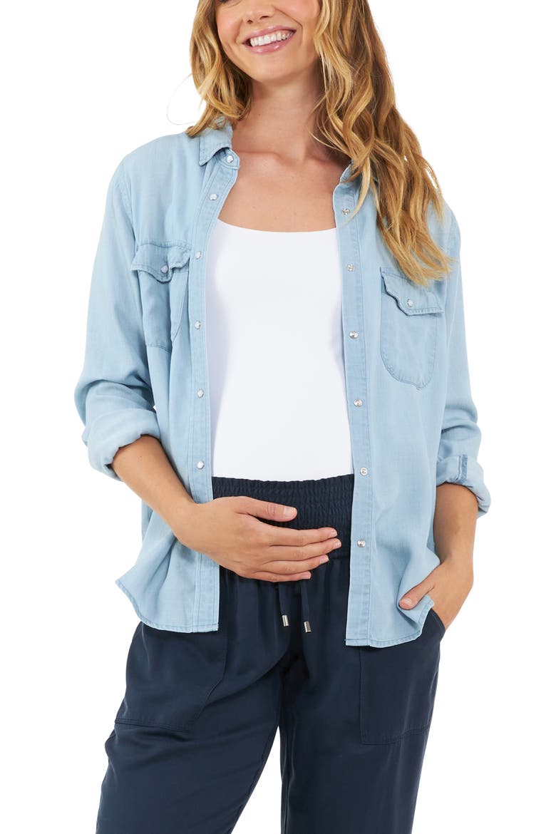 Bec Chambray Shirt, Main, color, Clean Fade