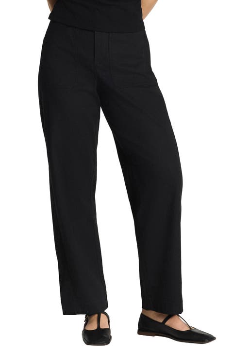 SPANXsupersmooth™ Stretch Cotton Twill Barrel Leg Pants