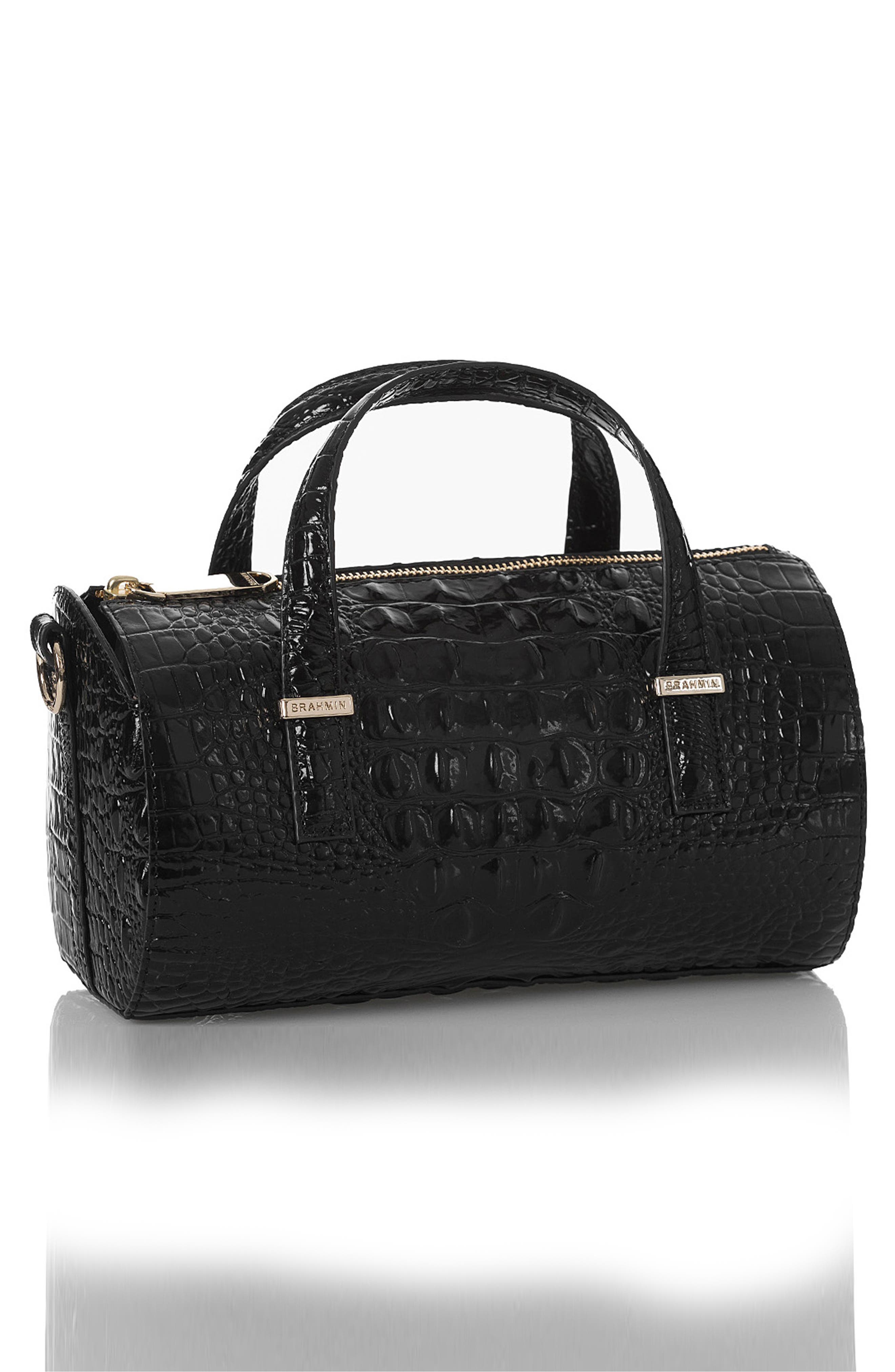 Brahmin Claire Croc Embossed Leather Top Handle Bag, Alternate, color, 