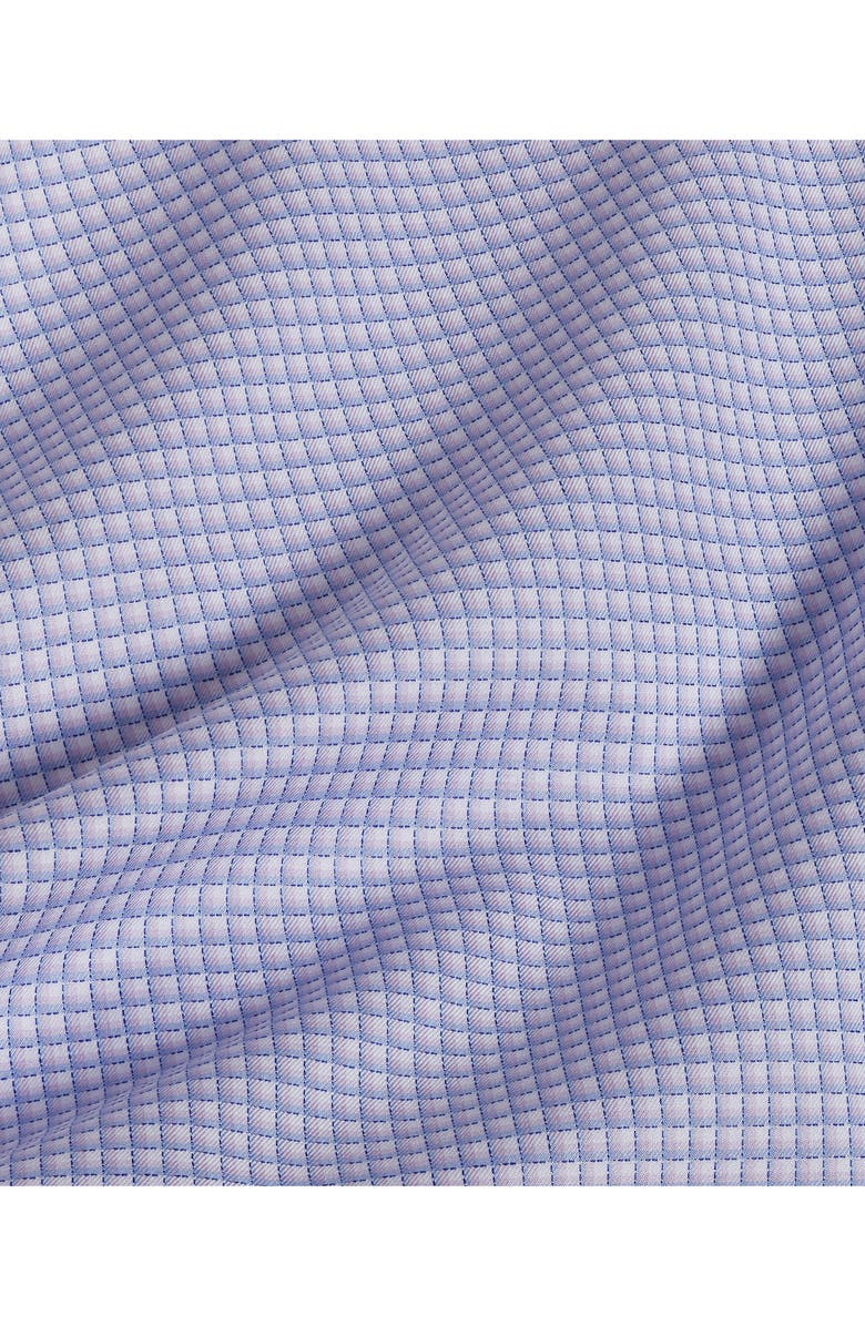 David Donahue Trim Fit Micro Check Dobby Dress Shirt, Alternate, color, Lilac/ Sky