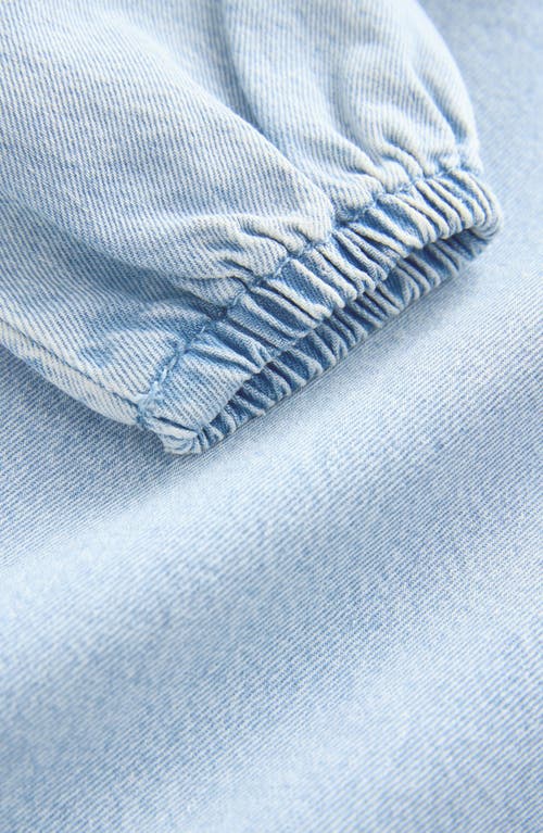 Next Kids' Embroidered Collar Denim Dress In Blue