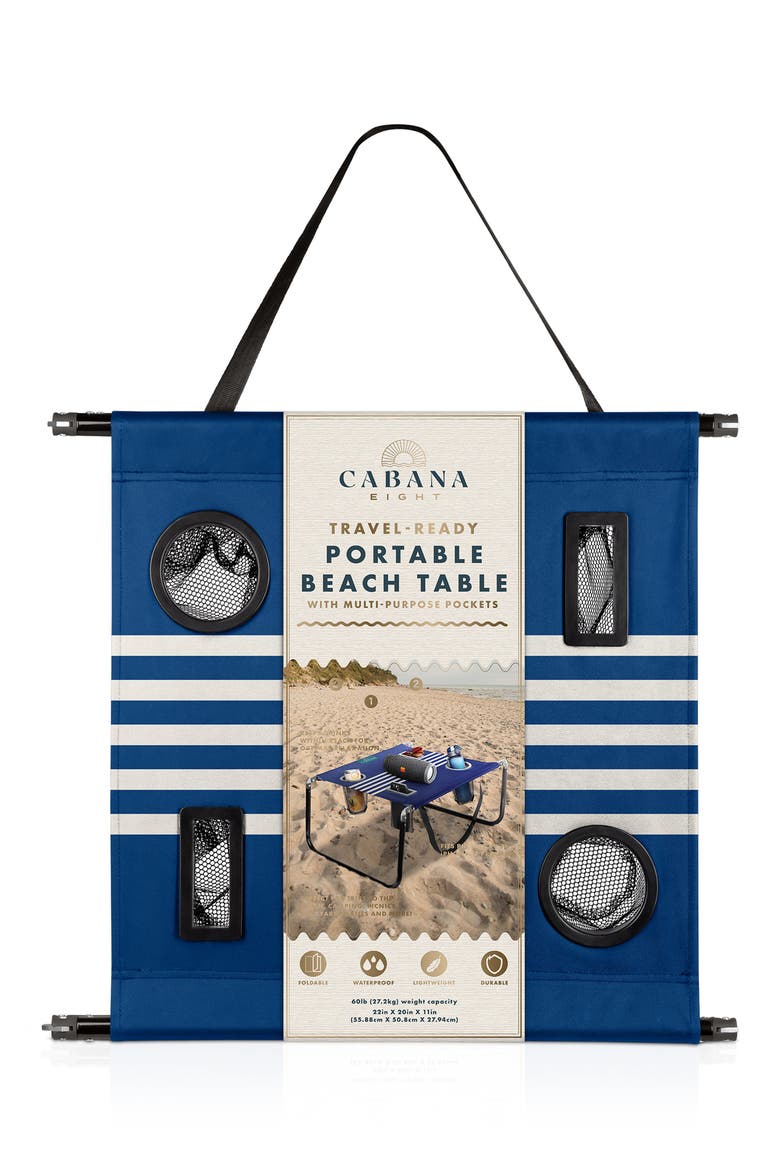 Portable Beach Table, Main, color, NAVY