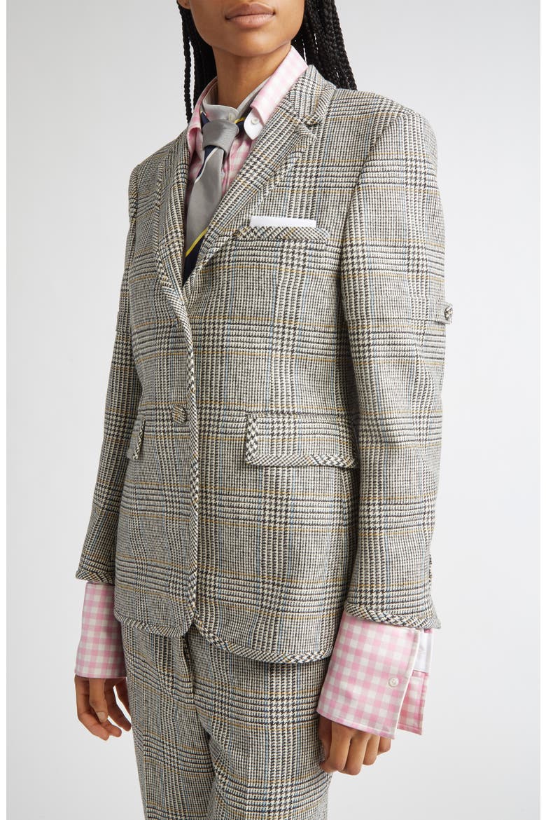 Pow Glen Plaid Hunting Tweed Single Breasted Blazer, Alternate, color, BLACK/ WHITE