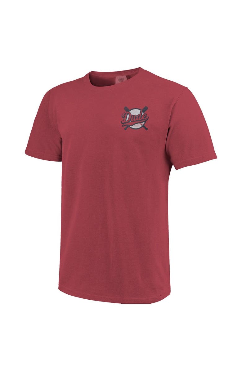 IMAGE ONE Men's Maroon Mississippi State Bulldogs Dude Baseball Comfort Color T-Shirt, Alternate, color, 