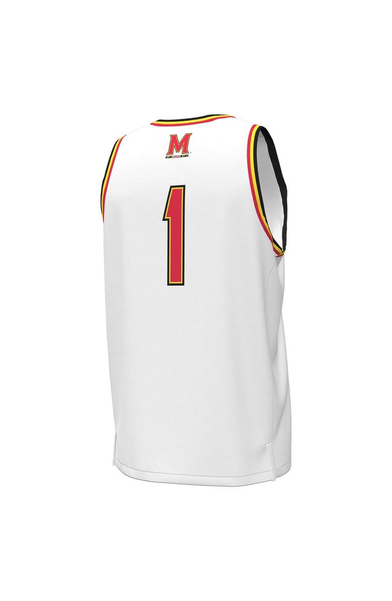 Under Armour Men's Under Armour #1 White Maryland Terrapins Replica Basketball Jersey, Alternate, color, White