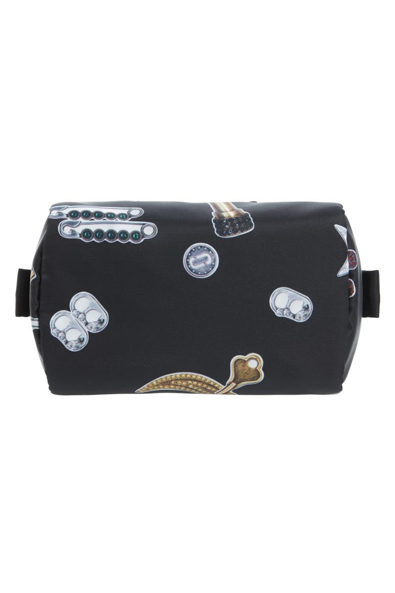 Tossed Charms Cosmetics Case, Alternate, color, BLACK MULTI