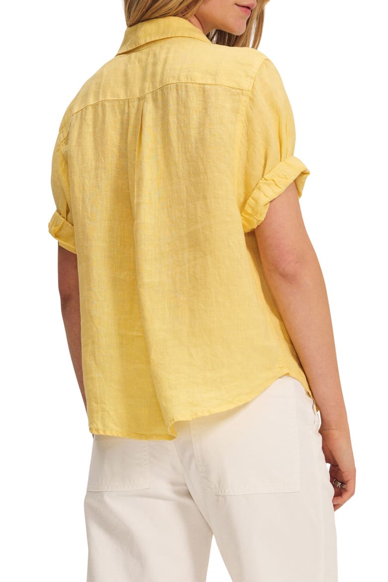 Woven Linen Top, Alternate, color, BUTTER YELLOW