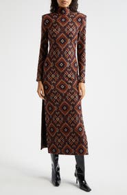 Smythe Side Slit Long Sleeve Maxi Dress