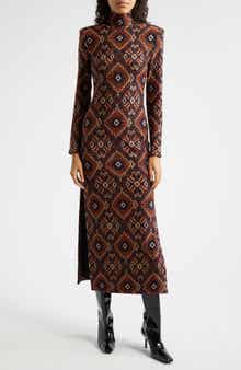 Smythe Side Slit Long Sleeve Maxi Dress