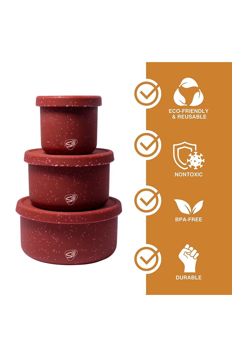 Silipint Silicone Lidded Bowls Set Of 3, 10, 20 & 30Oz, Alternate, color, 