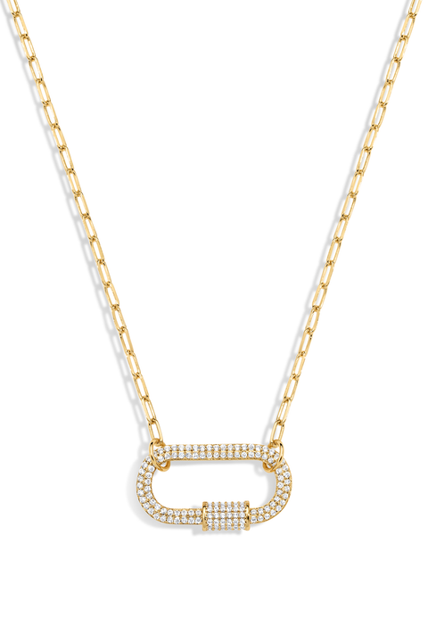 Melrose Crystal Carabiner Necklace
